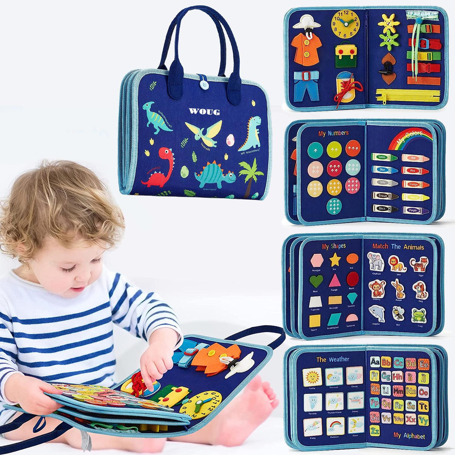 Montessori Busy Board Sensorisches Entwicklungsbrett für Kleinkinder grün - Bild 6