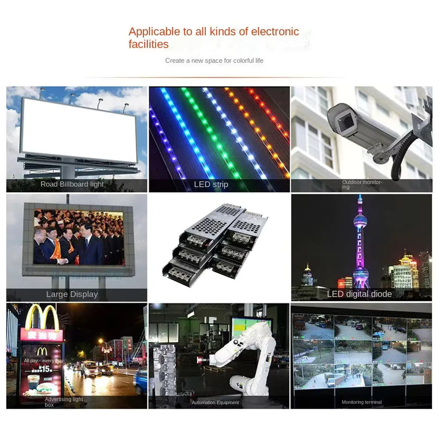DC 12V 24V Schaltnetzteil als LED-Lichttreiber und Beleuchtungstransformator für AC110-250V, geräuschloser LED-Treiber in verschiedenen Leistungsstufen von 60W bis 400W - Bild 3