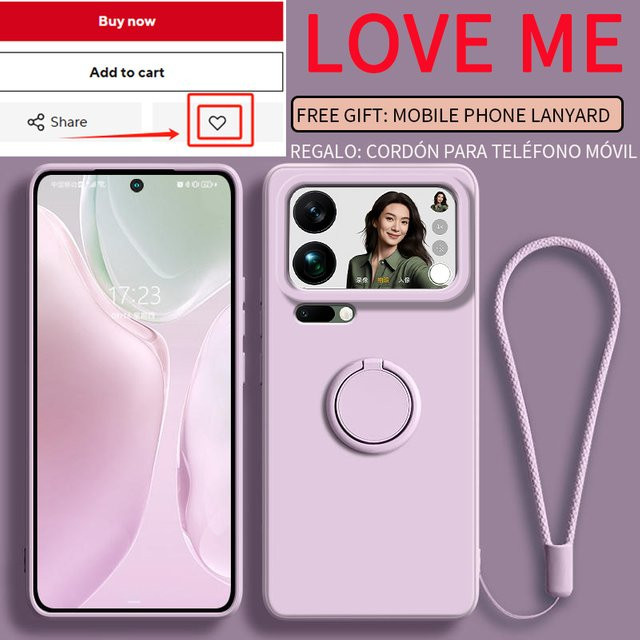 Silikon Schutzhülle für Xiaomi 17 Pro Max und 15 Pro/Ultra mit Fingerring-Ständer und Linsenschutz in Schwarz - Bild 1