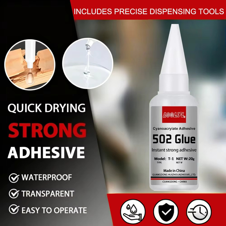 LOOLIFL 502 Instant-Superkleber Transparent, hochviskoser Universalkleber für Kunststoff, Metall und Glas - Bild 2