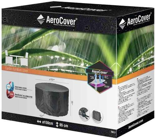 Aerocover Atmungsaktive Schutzhülle für Sitzgruppen aus Ripstop Polyester, Anthrazit, Durchmesser: 150 cm, Höhe: 85 cm - Bild 2