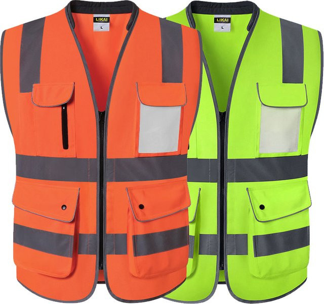 SPARDWEAR Hi-Vis Straßenarbeitsweste für Männer in Gelb, Größe L - Bild 1