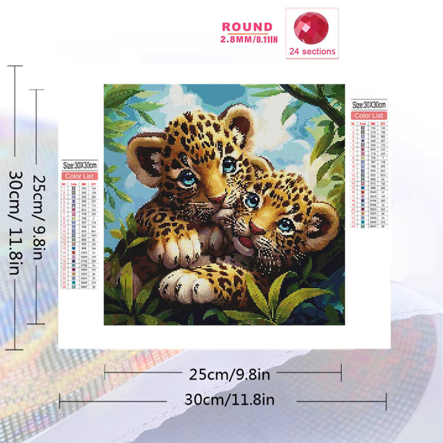 EverShine Leoparden-Tier Diamant-Mosaik, Bastelset, Bunt / Mehrfarbig - Bild 2