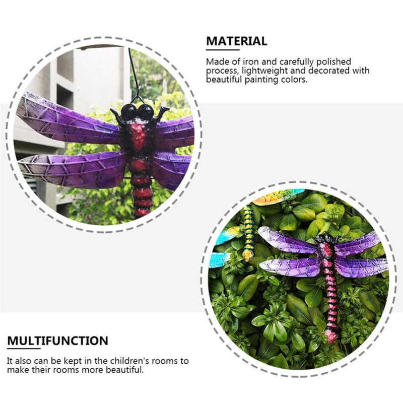 CosyHome Wandhaken Libelle aus Metall in Lila für Garten und Haus - Bild 3