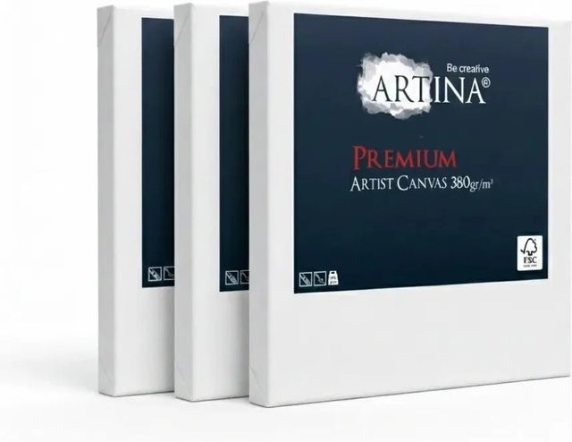 Artina Premium Keilrahmen aus FSC-Holz, 3er-Set, Weiß, B: 50 cm, H: 70 cm - Bild 1