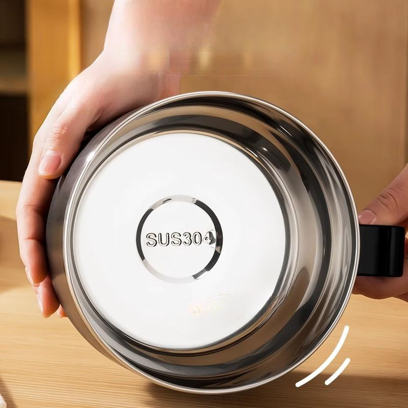 GIANXI Ramen Schüssel mit Deckel aus Edelstahl in Schwarz als tragbare Lunchbox für Nudeln - Bild 2