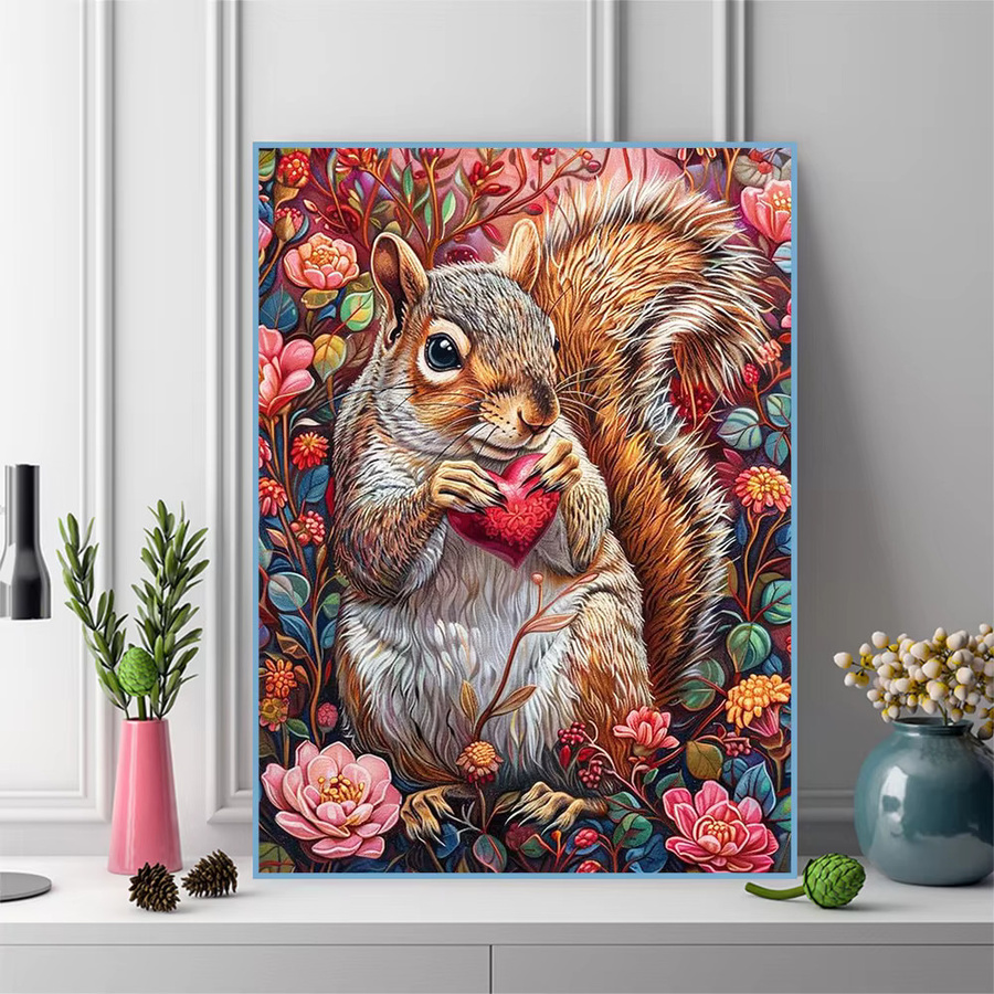 Evershine Diamant-Gemälde Eichhörnchen DIY Diamant-Mosaik mit Strasssteinen für Anfänger und Kinder - Bild 3