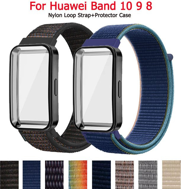 Huawei Uhrenarmband Nylon-Schlaufenband mit TPU-Schutzhülle, Schwarz, Unisex - Bild 1