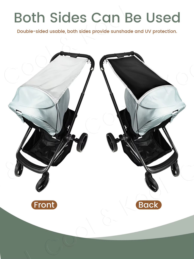 Kisslanding Universeller Kinderwagen-Sonnenschutz mit UV-Schutz in Silber - Bild 5