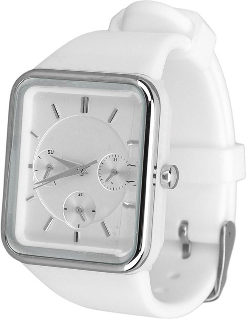Neoglint Armbanduhr Chronograph, Quarz, Silikonarmband, weiß, Damen - Bild 1