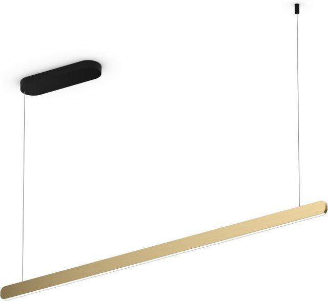 Occhio Mito linear volo 140 up LED-Pendelleuchte in Schwarz matt mit Bronze-Kopf, dimmbar mit Occhio air Modul und x-tra warm LED (2200K - 3500K) - Bild 1