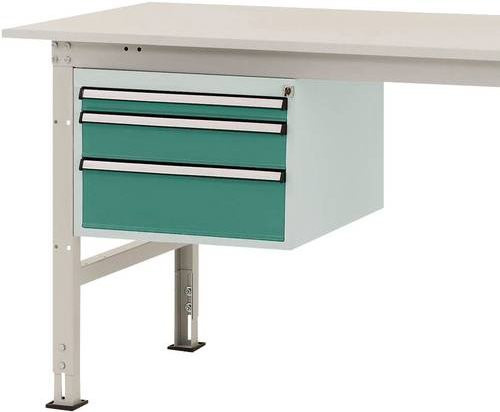 Manuflex PACKPOOL Gehäuse-Unterbau AS0002.0001 in Steel mit 3 Schubfächern, Nutzhöhe: 300 mm, für Tischtiefe: 800 mm - Bild 1