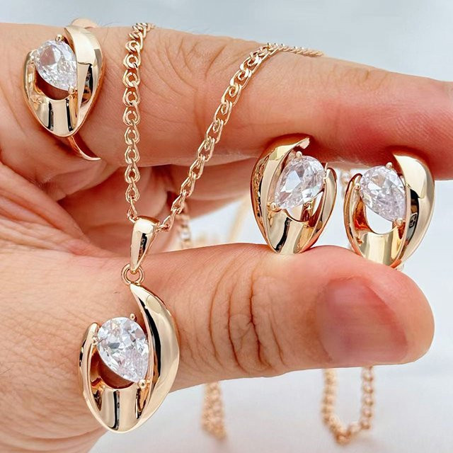 Kinel Schmuck-Set, 585 Gold, Roségold, Zirkonia, Damen - Bild 1