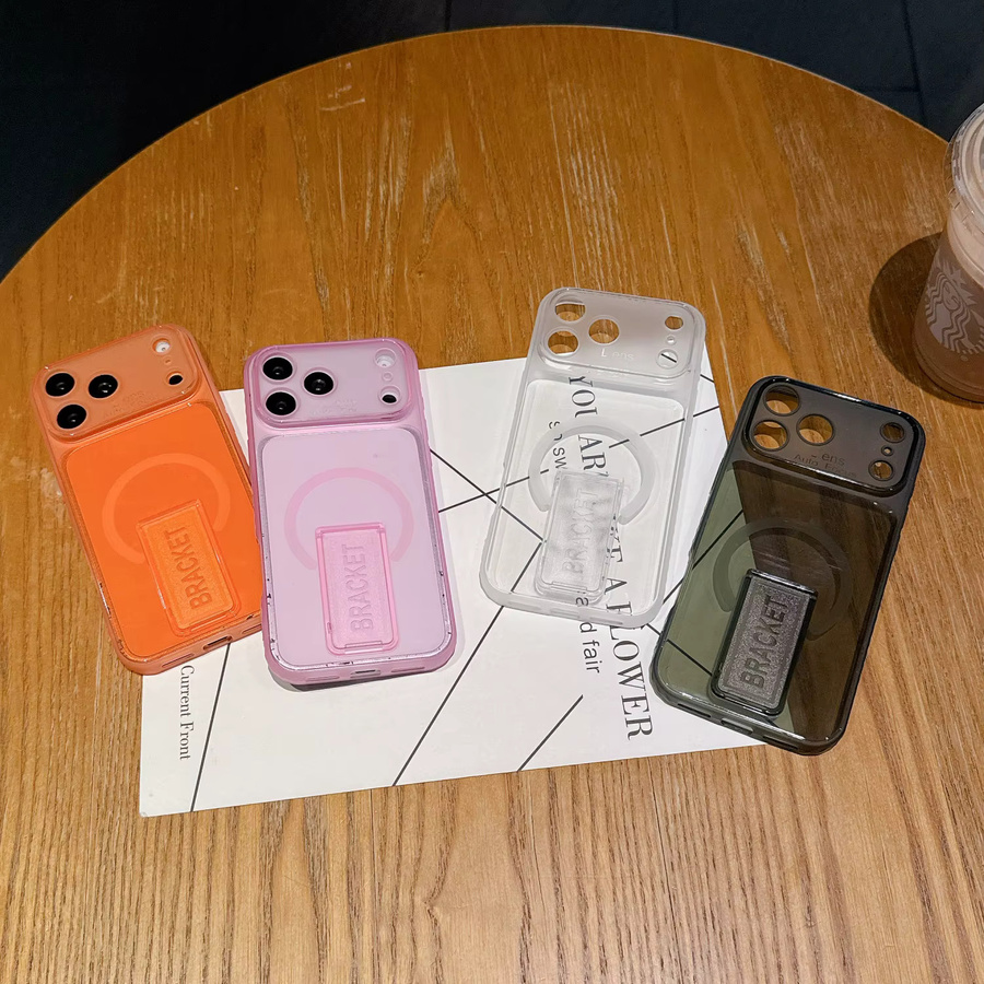 RPKKS Transparente TPU-Handyhülle mit Ständer für iPhone 17 16 15 14 Plus 13 12 11 Pro Max, stoßfeste und ultraweiche Rückabdeckung in Schwarz und Transparent - Bild 3