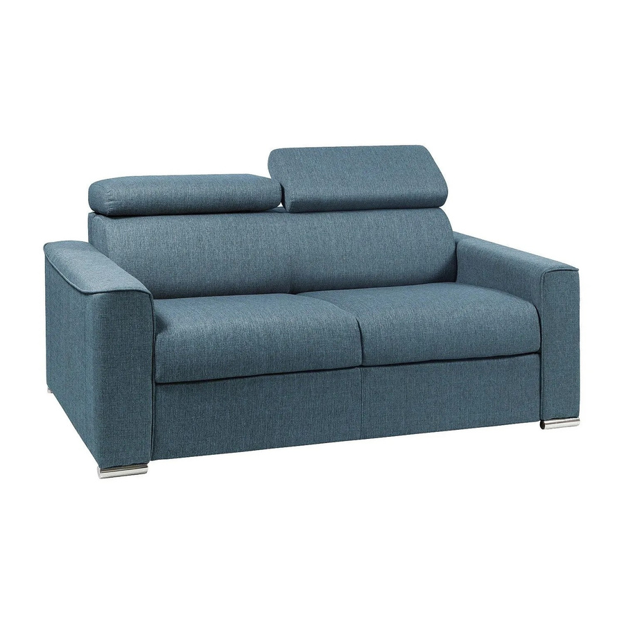 Vente-unique Schlafsofa Vizir Blau mit verstellbarer Kopfstütze, Breite: 176 cm - Bild 2