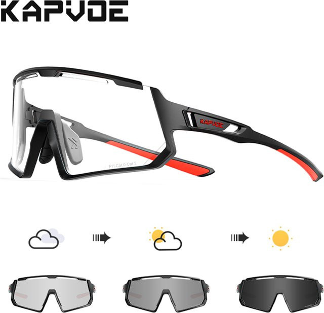 Kapvoe Sportsonnenbrille, Photochrome, Unisex, Kunststoff - Bild 1