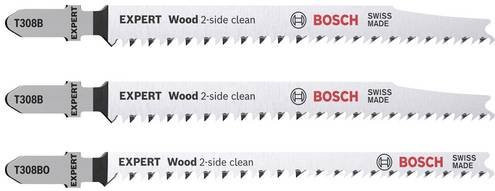 Bosch Expert Stichsägeblatt-Set Wood 2-side clean für Holz, 3-teilig, Farbe Silber - Bild 1