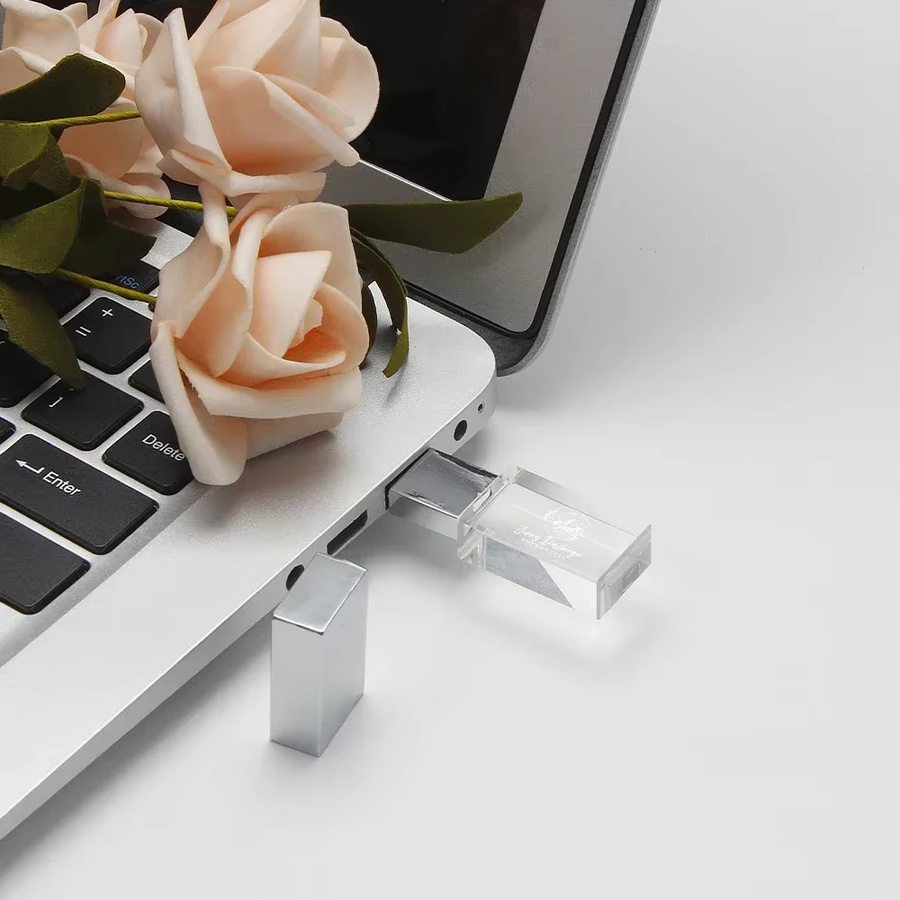 JASTER 20er Set Crystal Pen USB-Flash-Laufwerke mit 128GB in Weiß und Silber mit USB-A Anschluss - Bild 2