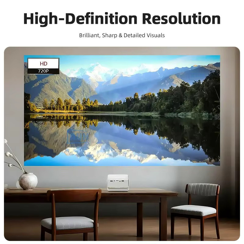AUN Y3 Mini-Projektor Tragbares Heimkino mit 4K Full HD Unterstützung und HDMI-Anschluss in Weiß - Bild 3