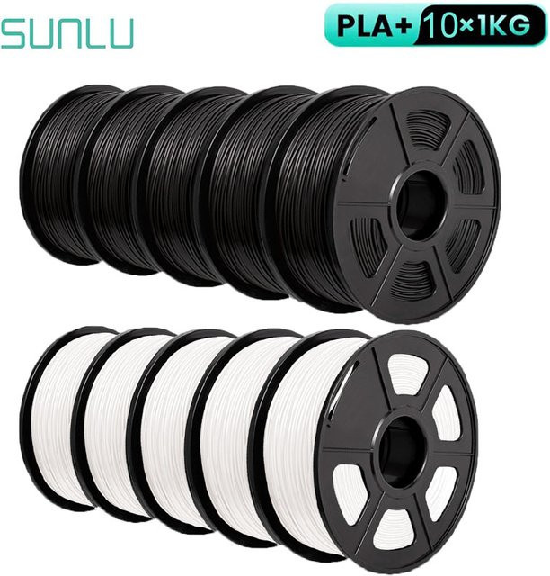 SUNLU PLA Plus Filament Set 1,75 mm transparent und purple, 10 Rollen à 1 kg, knotenfrei für FDM-Drucker - Bild 1