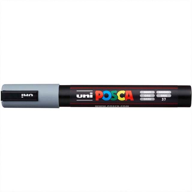 uni POSCA-Marker PC-5M Permanent Marker mit Pigmentfarbe in Grau, Strichbreite 1,8-2,5mm - Bild 1