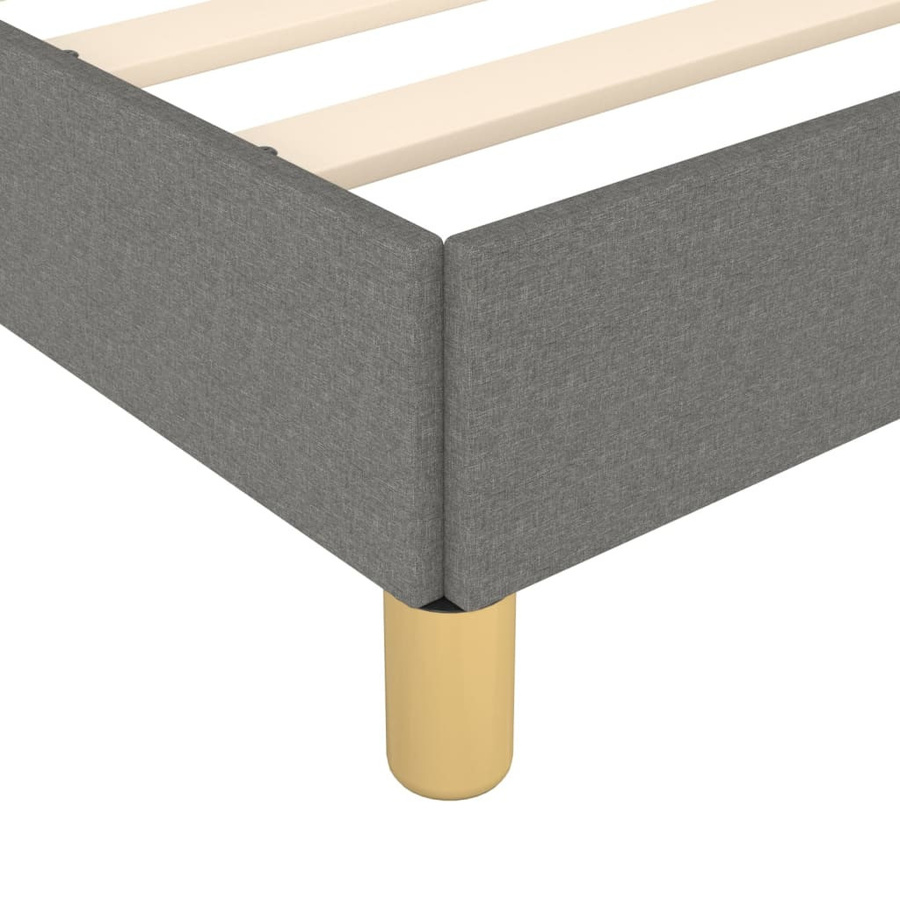 vidaXL Bettgestell mit Kopfteil aus Stoff in Dunkelgrau, B/T/H: 90 x 190 x 128 cm - Bild 3