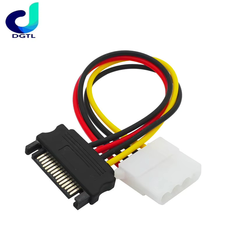SATA zu IDE Stromkabel Adapter mit 15 Pin SATA Stecker auf Molex IDE 4 Pin Buchse in Multicolor - Bild 2