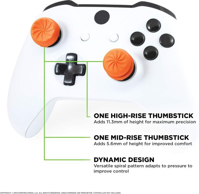 Gryan Handgriffverlängerungskappen für Xbox Series und Xbox One/One S, 2 Stück Daumenstick-Griffe mit Hoch- und Tiefprofil - Bild 1