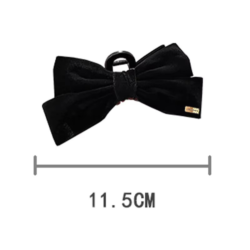 Haarspangen Schleife Hai Clips, Schwarz Rot Samt, Damen - Bild 5