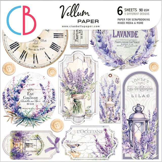 Ciao Bella Vellum Paper Morning in Provence, transparent und mehrfarbig, 15 x 15 cm - Bild 1