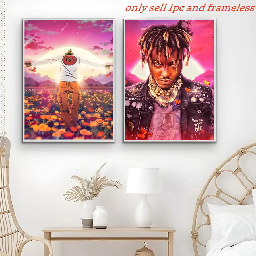 J-Juice WRLD Hip-Hop-Rap-Sänger Musikalbum-Poster als Leinwand-Wandbild in Weiss und Mehrfarbig - Bild 4