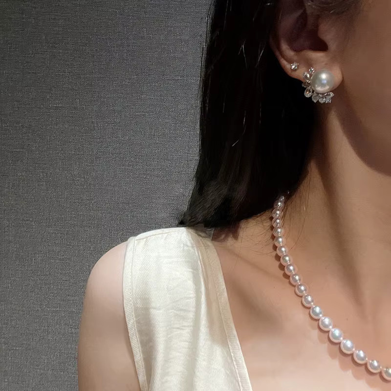 Huitan Brillante Ohrstecker, Silber, Perle, Diamant, Damen - Bild 5