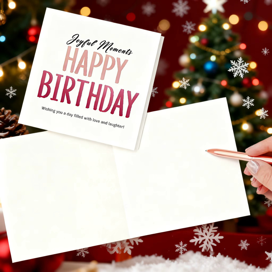 Joyful Moments Happy Birthday-Karte mit Umschlag in Weiß und Rot mit festlichen Punkten - Bild 3