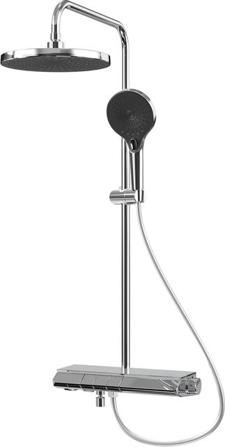 Emke Duschsystem mit Thermostat und LED Beleuchtung in Chrom - Bild 1