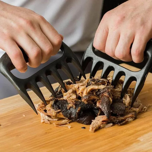 Fleischzerkleinerer Bärenklaue in Schwarz aus Kunststoff für Grillzubehör und zum Zupfen von Fleisch - Bild 1