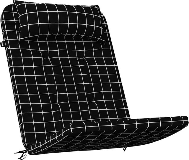vidaXL Adirondack-Auflagen 2er-Set aus wasserabweisendem Oxford-Gewebe in Schwarz-Weiß Karomuster - Bild 1
