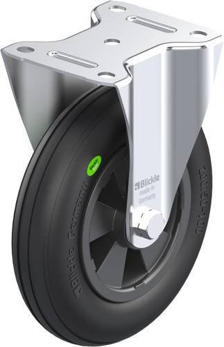 Blickle Bockrolle B-VWPP 200R in Schwarz und Silber mit Stahlgehäuse, Rad-Durchmesser: 20 cm, Tragfähigkeit: 100 kg - Bild 1