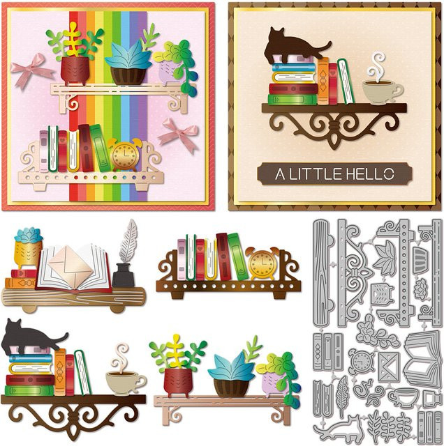 Stanzformen aus Kohlenstoffstahl für DIY-Scrapbooking und Papierarbeiten, B/H/T: 16,0 x 9,2 x 0,8 cm - Bild 1