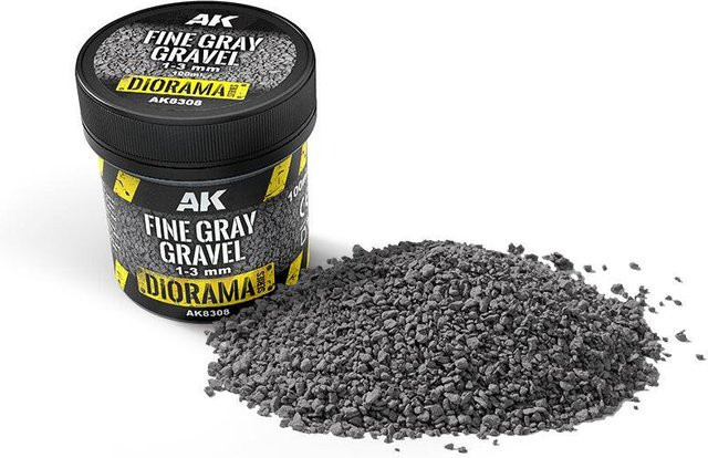 AK Interactive Fine Gray Gravel 1-3mm, Grau, 100ml - Bild 1