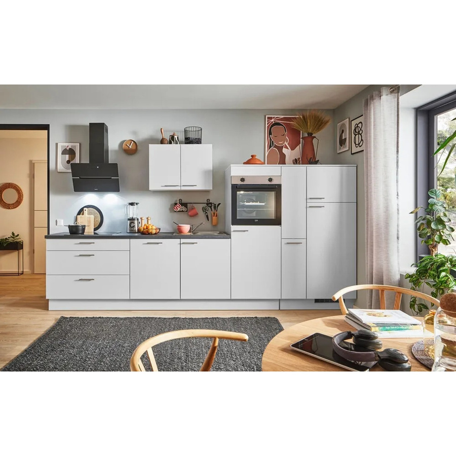 pino Küchenzeile Lichtgrau mit 1 Geräteschrank und 1 Apothekerschrank, Breite: 370 cm, Höhe: 174 cm, Tiefe: 60 cm - Bild 2