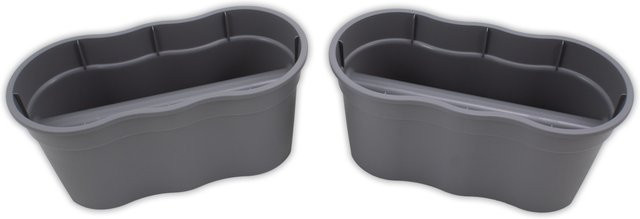 KHW Balkonkasten Flowerclip XL 2er Set Grau - Bild 1