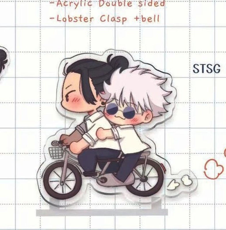 Jujutsu Kaisen Acryl-Figuren Display Stand Satoru Gojo und Suguru Geto Anime Desktop Ornament aus Kunststoff, mehrfarbig - Bild 1
