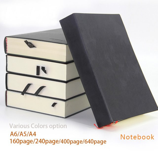 Liniertes Business-Notizbuch mit Hardcover aus PU-Leder in Schwarz, A6, 160 Seiten - Bild 1
