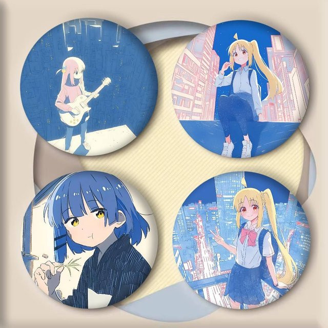 B-Bocchi The Rock Manga Abzeichen Runde Kunstbrosche, Unisex - Bild 1