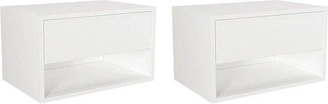 Vente-unique Nachttisch Ritami Weiß Wandmontiert Breite: 60 cm - Bild 1