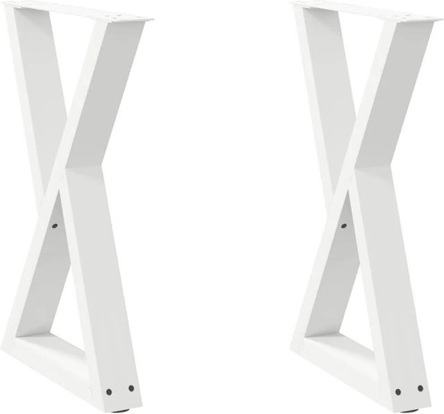 vidaXL Esstisch Beine aus Stahl in Weiß Matt, 2 Stück, B/T/H: 60 x 60 x 72-73,3 cm - Bild 1