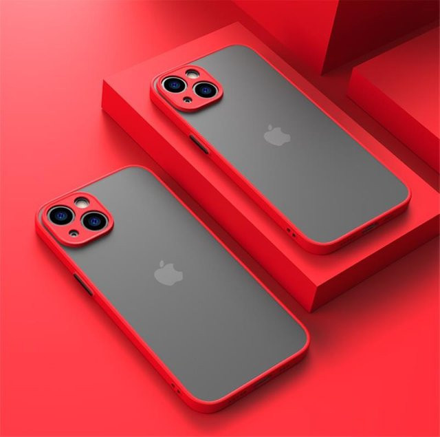 Stoßfeste Handyhülle von Rui Di für iPhone in Rot, transparentes mattes Design - Bild 1