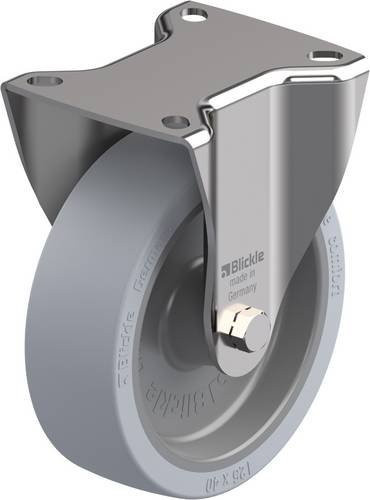 Blickle Bockrolle BX-POSI 125G-SG aus Edelstahl und Kunststoff in Grau mit 125 mm Rad-Durchmesser und 120 kg Tragfähigkeit - Bild 1