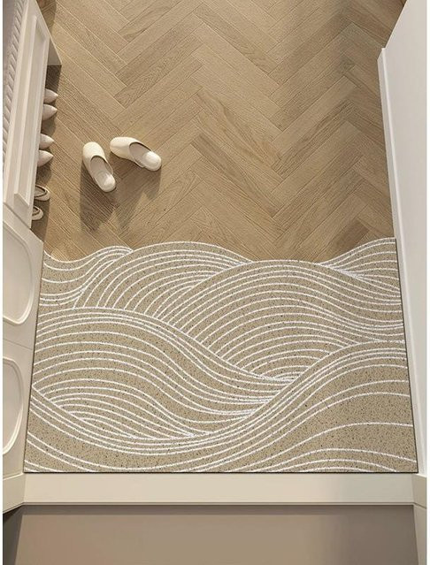 Retro Seiden-Bodenmatte von Yiran Furniture in Beige, rutschfest und schmutzabweisend, B/T: 40 x 60 cm - Bild 1
