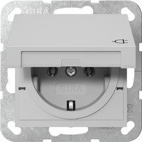 Gira Schutzkontaktsteckdose Typ F mit Klappdeckel IP44 für den Einbau, Weiß oder Grau - Bild 1